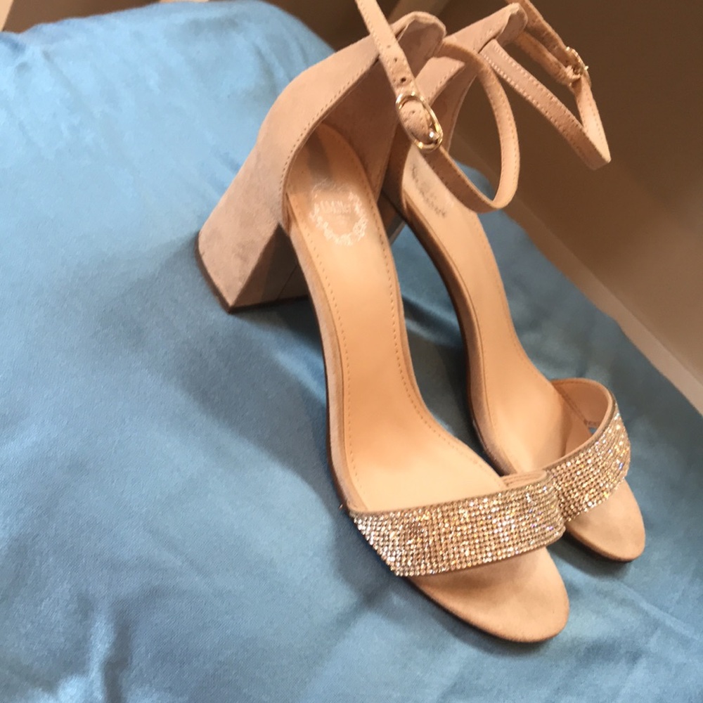 Beautiful Beige Block Heel Sandals